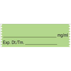 United Ad Label Pre-Printed / Write On Label Communication Fill In Green Paper Blank Mg/ml Black Syringe Label 1-1/2 X 1/2 Inch - M-720155-1702 - Roll of 1