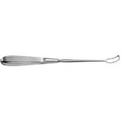 V. Mueller Adenoid Curette V. Mueller® Jones 8-1/2 Inch Length Single-ended Hollow Handle with Grooves 4 mm Tip Curved Fenestrated Rectangular Loop Tip - M-813268-2933 - Each