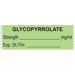 United Ad Label Drug Label UAL™ Anesthesia Label Tape Glycopyrrolate Stength _ mg/mL Exp Dt Tm_ Green 1/2 X 1-1/2 Inch - M-720161-3008 - Roll of 1