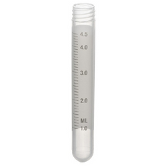 Simport Scientific Storage and Transport Tube Round Bottom Plain 12.5 X 92 mm 5 mL Without Color Coding Without Closure Polypropylene Tube - M-1035224-2688 | Case of 1000
