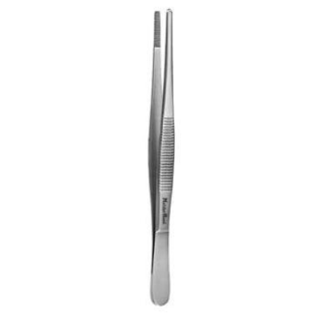 Miltex Dressing Forceps MeisterHand® 4-1/2 Inch Length Surgical Grade German Stainless Steel NonSterile NonLocking Thumb Handle Straight Serrated Tips - M-520487-4396 - Each