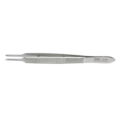 Miltex Tissue Forceps Miltex® Castroviejo 3-3/4 Inch Length OR Grade German Stainless Steel NonSterile NonLocking Thumb Handle Straight Serrated Tips with 1 X 1 Teeth - M-507378-2769 - Each