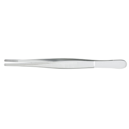 Dressing Forceps McKesson Argent™ Von-Graefe 4-1/2 Inch Length Surgical Grade Stainless Steel NonSterile NonLocking Thumb Handle Straight Serrated Tips - M-487414-2621 - Each