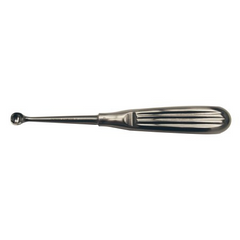 BR Surgical Bone Curette BR Surgical Bruns 9 Inch Length Single-ended Hollow Handle with Grooves Size 00 Tip Straight Oval Cup Tip - M-833397-2092 - Each