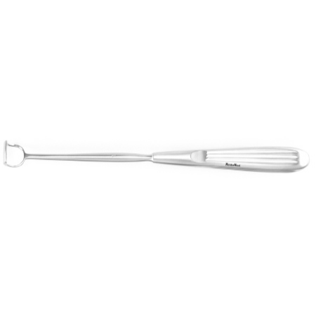 Miltex Adenoid Curette MeisterHand® Barnhill 8-1/2 Inch Length Single-ended Hollow Handle with Grooves Size 1, 13 mm Tip Curved Fenestrated Rectangular Tip - M-565163-2131 - Each