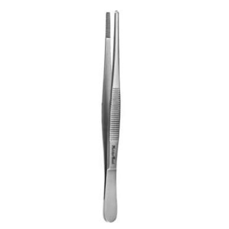 Miltex Dressing Forceps MeisterHand® 5-1/2 Inch Length Surgical Grade German Stainless Steel NonSterile NonLocking Thumb Handle Straight Serrated Tips - M-519608-3127 - Each