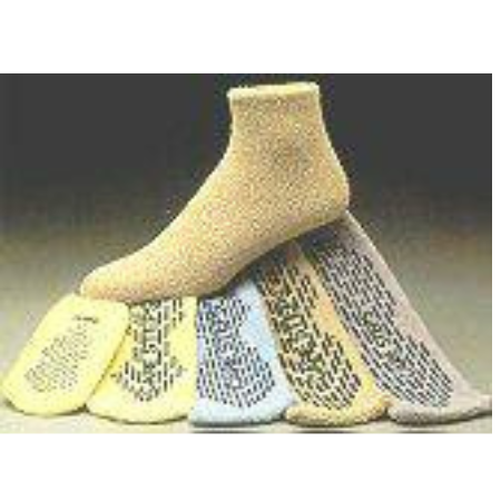 Alba Healthcare Slipper Socks Care-Steps® Medium Light Blue Above the Ankle - M-223460-565 - Case of 48