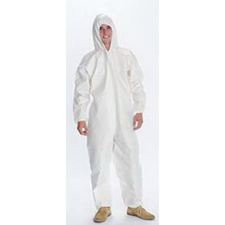Valumax International Coverall with Hood ValuMax™ Total LiquidGuard Large White Disposable Sterile - M-1010281-3335 - Case of 25