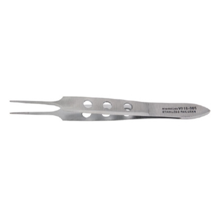 Miltex Dressing Forceps Vantage® Bishop-Harmon 3-3/8 Inch Length Floor Grade Stainless Steel NonSterile NonLocking Fenestrated Thumb Handle Straight Serrated Tips - M-950278-3450 - Each