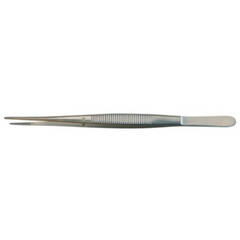 BR Surgical Tissue Forceps BR Surgical Semken 5 Inch Length Surgical Grade Stainless Steel NonSterile NonLocking Thumb Handle Straight Serrated Tips - M-810274-4208 - Each