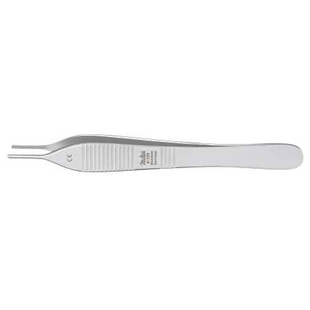 Miltex Tissue Forceps Miltex® DeBakey-Adson 4-3/4 Inch Length OR Grade German Stainless Steel NonSterile NonLocking Thumb Handle Straight Serrated Tip - M-464368-3012 - Each