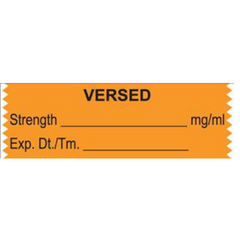 United Ad Label Drug Label UAL™ Anesthesia Label Versed Strength_mg/mL Exp Dt Tm_ Orange 1/2 X 1-1/2 Inch - M-721213-1296 - Roll of 1
