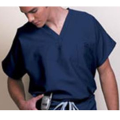 Fashion Seal Uniforms Scrub Shirt Medium Navy Blue 1 Pocket Short Cap Sleeve Unisex - M-875018-4984 - Each