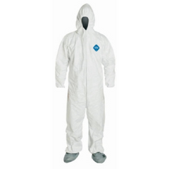 Fisher Scientific Coverall with Hood and Boot Covers DuPont™ Tyvek® X-Large White Disposable NonSterile - M-860166-982 - Case of 25