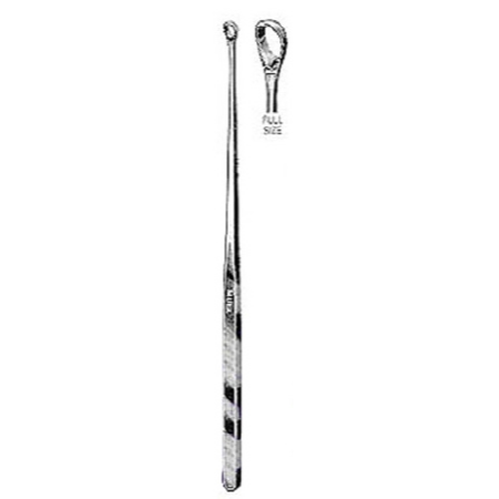 Miltex Uterine Curette Miltex® Heaney 9 Inch Length Single-ended Solid Flat Handle Serrated Oval Loop Tip - M-249966-2598 - Each
