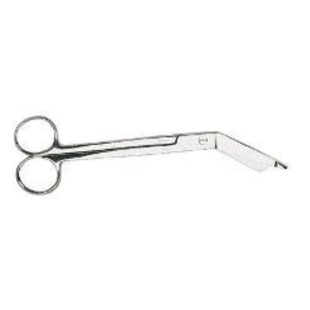 Graham-Field Bandage Scissors Grafco® Lister 5-1/2 Inch Length Surgical Grade Stainless Steel NonSterile Finger Ring Handle Angled Blunt Tip / Blunt Tip - M-246638-1093 - Each