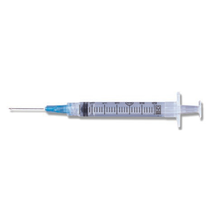 Becton Dickinson Syringe with Hypodermic Needle PrecisionGlide™ 3 mL 25 Gauge 1 Inch Detachable Needle Without Safety - M-702-4409 - Case of 800