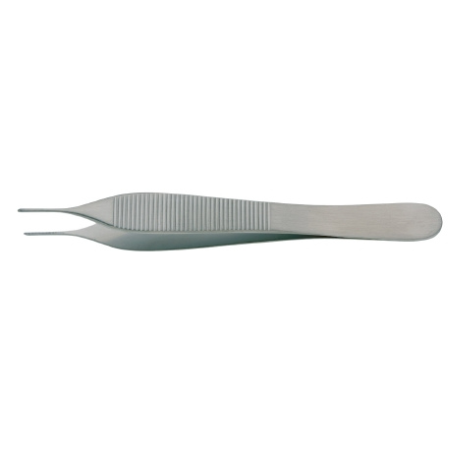 BR Surgical Tissue Forceps BR Surgical Adson-Micro 4-3/4 Inch Length Surgical Grade Stainless Steel NonSterile NonLocking Thumb Handle Straight Serrated Tips - M-669270-3050 - Each