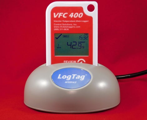 Control Solutions Inc Refrigerator / Freezer Vaccine Data Logger with Alarm Kit LogTag® VFC 400 Fahrenheit / Celsius -40° to 210°F (-40° to 99°C) External Probe Battery Operated - M-1120342-2606 - Kit of 1