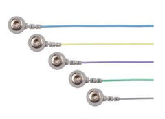 Natus Medical Snap Leads 3 M Length, Electrodes With Touchproof Connectors, Blue, Grey, Purple, Green And Yellow Snap Electrodes