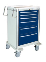 Waterloo Industries Treatment Cart Aluminum 29 X 45 X 24.5 Inch Light Gray / Dark Blue 3 Drawers, 3 Inch / 2 Drawers, 6 Inch / 1 Drawer, 9 Inch