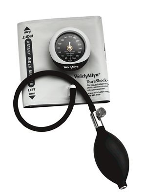 Welch Allyn Aneroid Sphygmomanometer with Cuff DuraShock® 2-Tube Pocket Size Hand Held Adult Size 12 Cuff