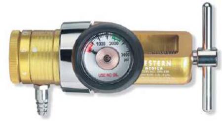 Western Medical OPA Series Oxygen Regulator Click Style 0 - 15 LPM Barb Outlet CGA-870