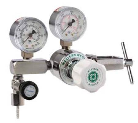 Western Medical M1 Series Oxygen Regulator Single Stage Adjustable 0 - 100 PSI DISS Outlet CGA-870