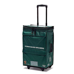 MarketLab Wheeled Specimen Transport Tote Wheeled Specimen Transport • 15.5"W x 9.5"D x 22"H • Green ,1 Each - Axiom Medical Supplies