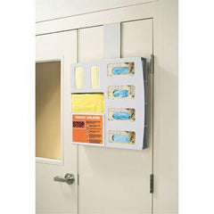 MarketLab Isolation Station with Sign Holder White ABS Quad Isolation Station • 22.875"W x 4.375"D x 22.875"H ,1 Each - Axiom Medical Supplies