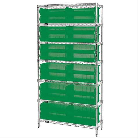 Wire Shelving Complete Organizer Bin Bundle 12"D Includes 28 Bins • 10.75L x 8.25"W x 7"H ,1 Each - Axiom Medical Supplies