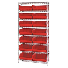 Wire Shelving Complete Organizer Bin Bundle 14"D Includes 14 Bins • 14.75"L x 16.5"W x 7"H ,1 Each - Axiom Medical Supplies