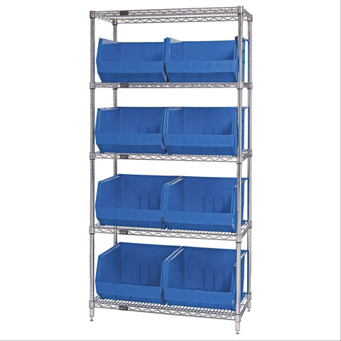 Wire Shelving Complete Organizer Bin Bundle 18"D Includes 20 Bins • 18"L x 8.25"W x 9"H ,1 Each - Axiom Medical Supplies