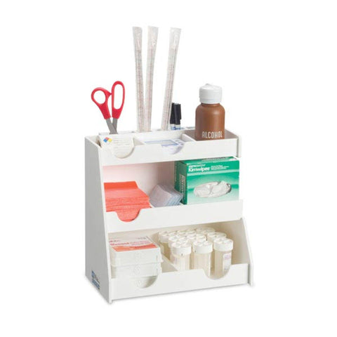MarketLab Fixed Benchtop Organizer with Cutouts MarketLab Fixed Benchtop Organizer with Cutouts • 12"W x 6.7"D x 12"H ,1 Each - Axiom Medical Supplies