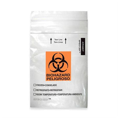 Zip-Closure Specimen Bags 6" x 9" • Bilingual ,1000 / pk - Axiom Medical Supplies