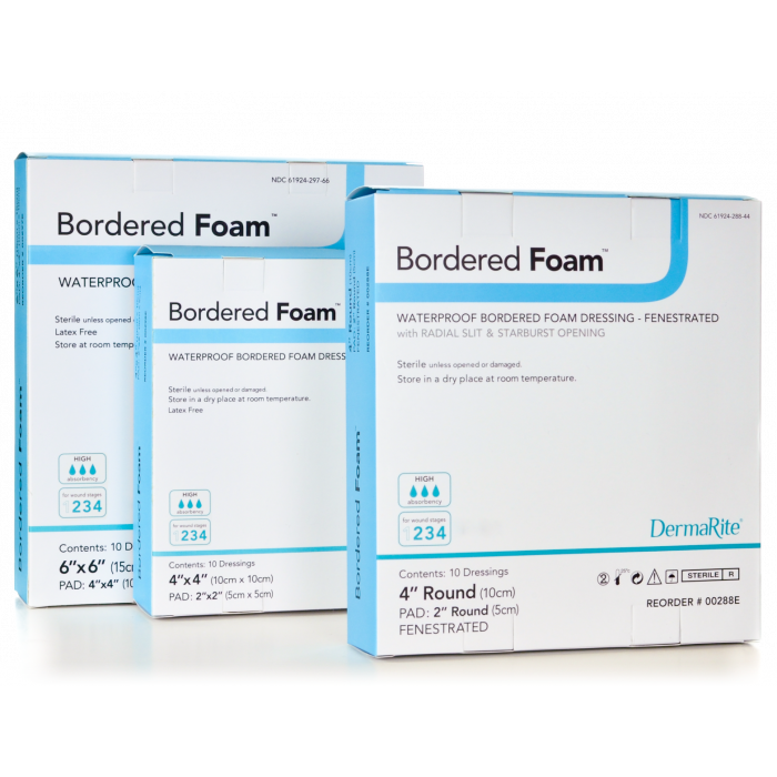 Bordered Foam Waterproof Wound Dressing