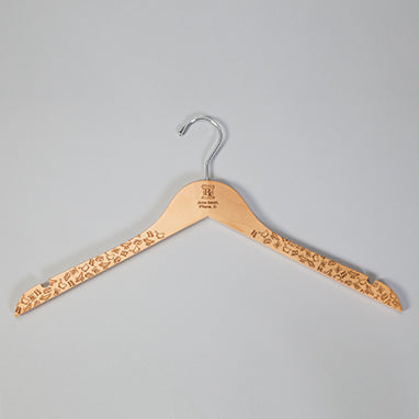 Personalized Natural Wood Hanger with Pharmacy Scatter Print H-P222-13552