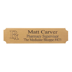 Brass/Black Name Badge with Engraved Rx H-Q121-20233