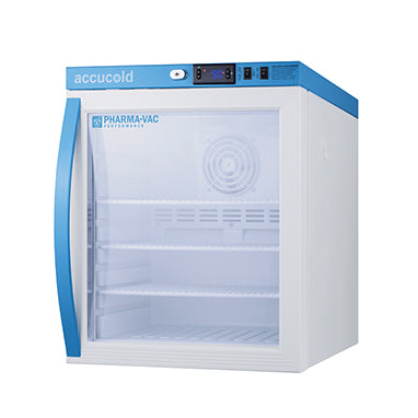 Accucold™ Pharma-Vac Freestanding Glass Door Refrigerator, 1 cu. ft. H-20431-15424