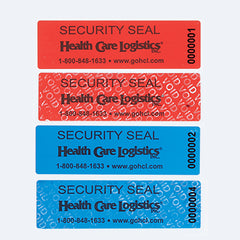 Tamper-Evident Void Message Seals, Numbered, Residue