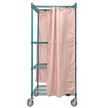 Antimicrobial Storage Cart with Curtains, 36" H-20460-16295