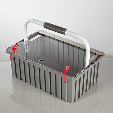 Security Transport Tote with Lid, 16.5x6x11 H-5331-13581