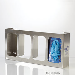 Quadruple Stainless Steel Glove Box Holder w/ Dividers H-17899-13979