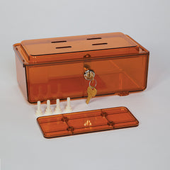 Rugged Refrigerator Box, Key Lock, Amber H-19166-15675