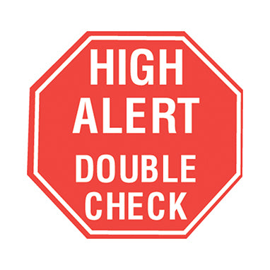 High Alert Double Check Labels H-8353-15113