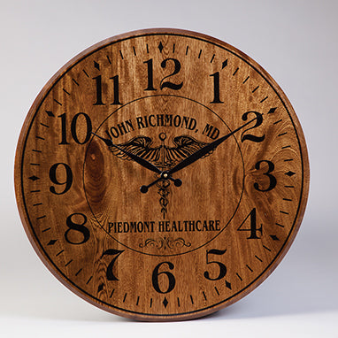 Caduceus Barrel Head Clock, Personalized H-G225-13639