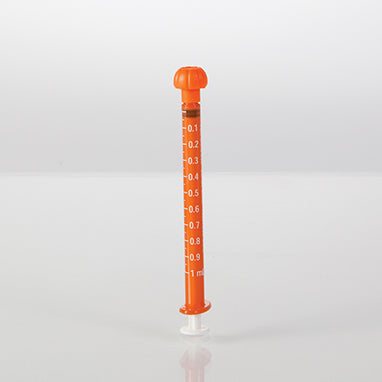 NeoMed Oral Dispensers with Tip Caps, 1mL, Amber/White Markings, 100 Pack H-19405A-10-16589