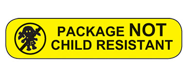 Package Not Child Resistant Labels H-2055-14377