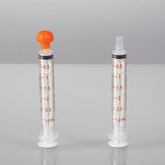 NeoMed Oral Dispensers with Tip Caps, 3mL, Clear/Amber Markings, 25 Pack H-19408CA-01-16596