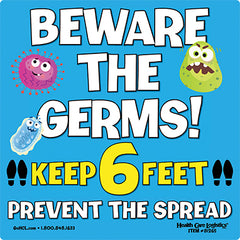 Beware the Germs Floor Marker, 11 x 11 H-81265-16352